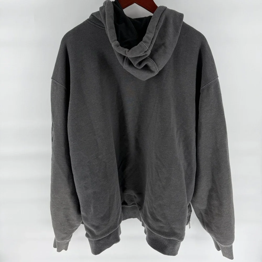 Carhartt Hoodie Mens 2XL Gray Full Zip Fleece Lined Pocket‎ Hooded Workwear